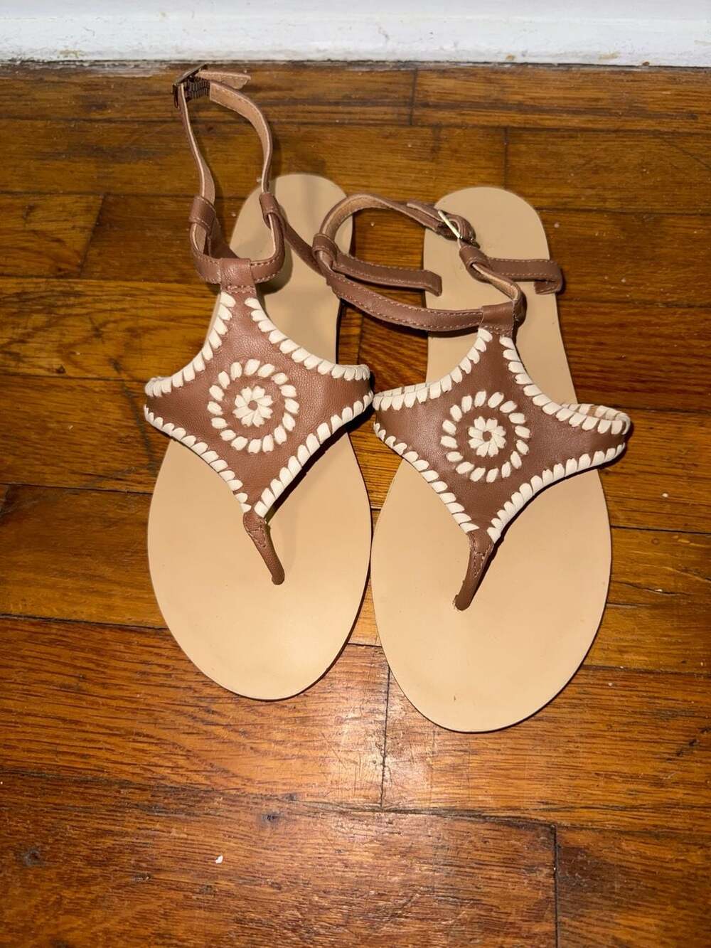 Jack Rogers Maci Size 8M Cognac Leather Sandals